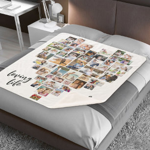 Leben mit dir mit herzförmiger 51-Foto-Collage lie Sherpadecke