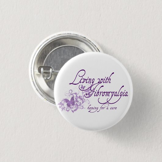 Leben mit Fibromyalgia Button (Vorne & Hinten)