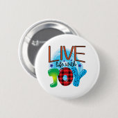Leben mit Freude Button (Vorne & Hinten)