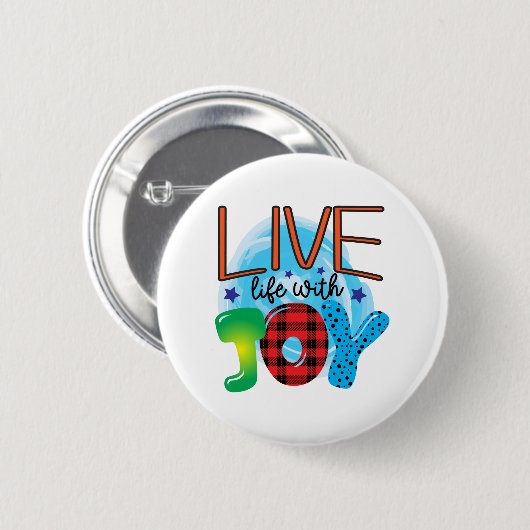 Leben mit Freude Button (Vorne & Hinten)