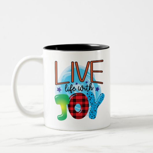Leben mit Freude Zweifarbige Tasse (Links)