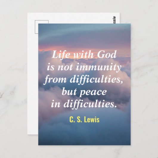 Leben mit Gott Zitat Postkarte (Vorne/Hinten)
