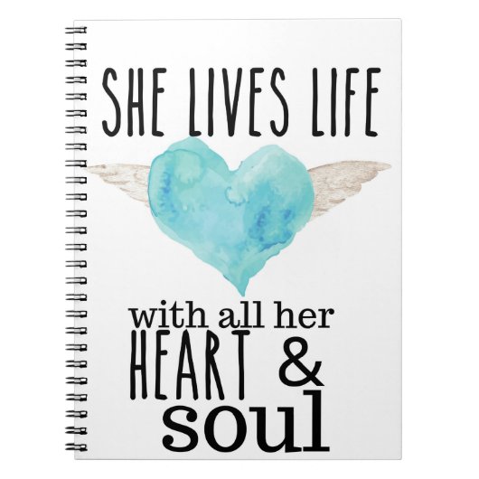 Leben mit Herz und Soul Journal für sie Notizblock (Vorderseite)