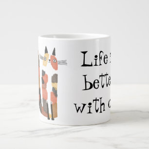 Leben mit Katze ist besser Jumbo-Tasse