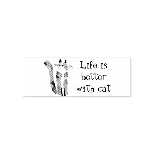 Leben mit Katze ist besser Permastempel (Design)