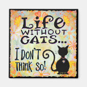 Leben mit Katzen lustig Niedlich trendy Magnet (Vorne)