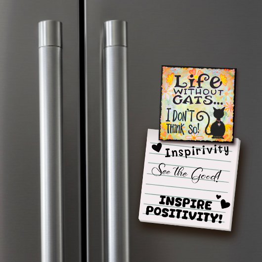 Leben mit Katzen lustig Niedlich trendy Magnet