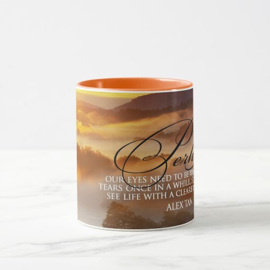 Leben mit klarer Ansicht anzeigen Tasse (Zentrum)