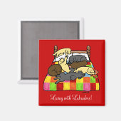 Leben mit Labradors-Cartoon Magnet (Vorderseite/Rückseite)