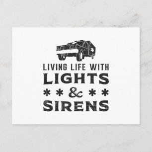 Leben mit Lights paramedic Ambulance EMS Funny Postkarte
