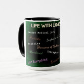 Leben mit Lyme-Krankheit Kaffeepause Tasse (Vorderseite Links)