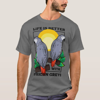 Leben mit Papageien Exotisches Afrikanisches Grau T-Shirt