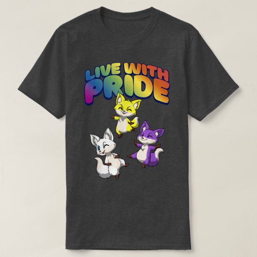 Leben mit Pride Kawaii Nonbinary & Genderqueer T-Shirt (Design vorne)