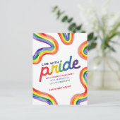 Leben mit Pride Rainbow Watercolor Postkarte (Stehend Vorderseite)