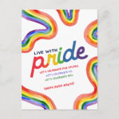 Leben mit Pride Rainbow Watercolor Postkarte (Vorderseite)
