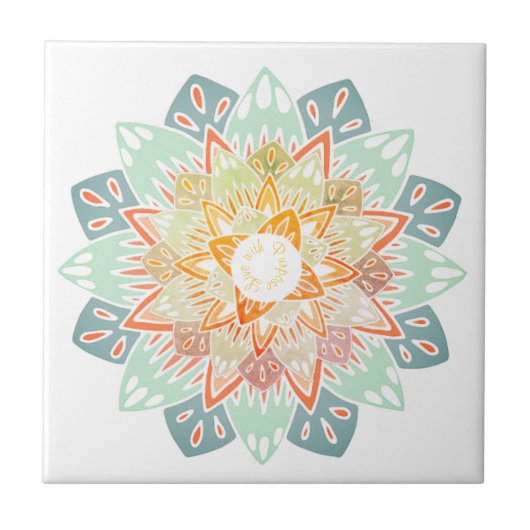 Leben mit Purpose Mandala Fliese (Vorderseite)