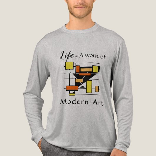 "Leben, Moderne Kunst" Orange, Gelb, Schwarz Forme Tri-Blend Shirt (Vorderseite)