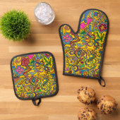 Leben Ofenhandschuh & Topflappen-Set (Oben Unten)