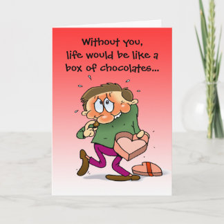Leben ohne dich Funny Cartoon Valentine Feiertagskarte