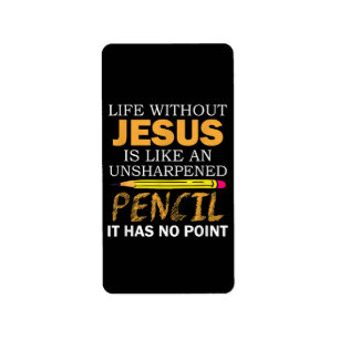 Leben ohne Jesus Funny Christlicher religiöser Gla Adressaufkleber