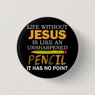 Leben ohne Jesus Funny Christlicher religiöser Gla Button