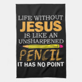 Leben ohne Jesus Funny Christlicher religiöser Gla Geschirrtuch (Vertikal)