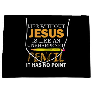 Leben ohne Jesus Funny Christlicher religiöser Gla Große Geschenktüte