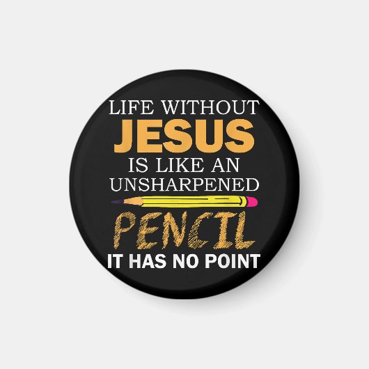 Leben ohne Jesus Funny Christlicher religiöser Gla Magnet (Vorne)