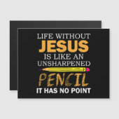 Leben ohne Jesus Funny Christlicher religiöser Gla Magnetkarte (Vorne/Hinten)