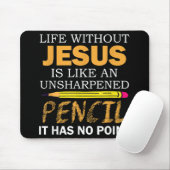 Leben ohne Jesus Funny Christlicher religiöser Gla Mousepad (Mit Mouse)