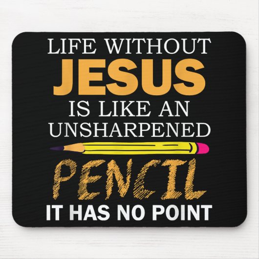 Leben ohne Jesus Funny Christlicher religiöser Gla Mousepad (Vorne)