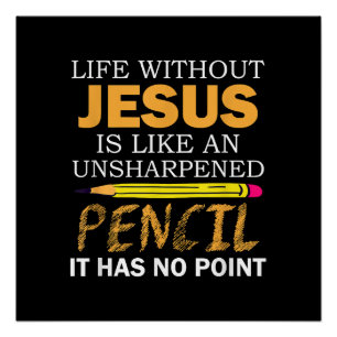 Leben ohne Jesus Funny Christlicher religiöser Gla Poster