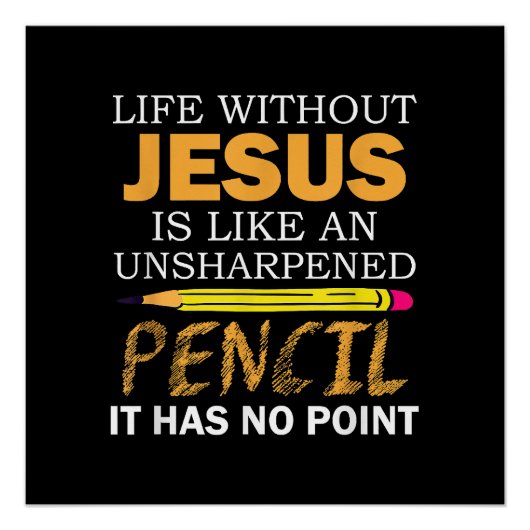 Leben ohne Jesus Funny Christlicher religiöser Gla Poster (Vorderseite)