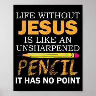 Leben ohne Jesus Funny Christlicher religiöser Gla Poster