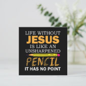 Leben ohne Jesus Funny Christlicher religiöser Gla Save The Date (Stehend Vorderseite)
