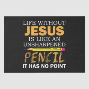 Leben ohne Jesus Funny Christlicher religiöser Gla Seidenpapier