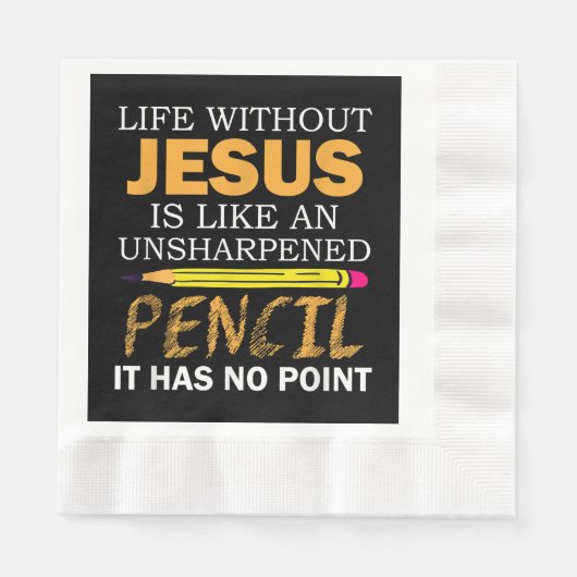 Leben ohne Jesus Funny Christlicher religiöser Gla Serviette (Vorderseite)