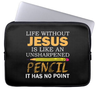 Leben ohne Jesus Lustige christliche religiöse Gla Laptopschutzhülle