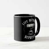 Leben ohne Kaffee? Depresso Tasse (VorderseiteRechts)