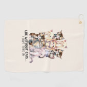 Leben ohne Katzen? Ich denke nicht so Golfhandtuch (Horizontal)