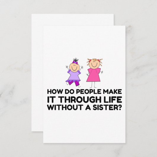 LEBEN OHNE SCHWESTER DANKESKARTE (Vorne/Hinten)