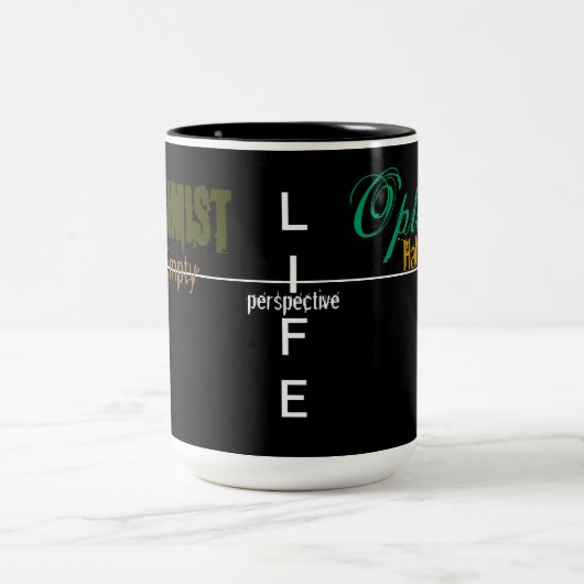 Leben-Optimist-Pessimist Tasse (Mittel)