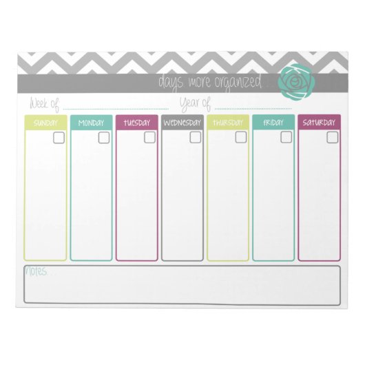 Leben. Organisierter. Kalendertagebuch Notizblock (Vorderseite)