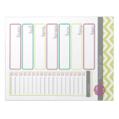 Leben. Organisierter. Notepad für die Essensplanun Notizblock (Vorderseite)