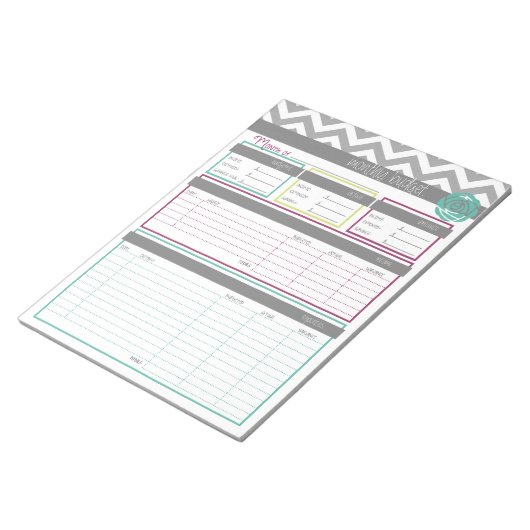 Leben. Organisierter. Übersicht über den monatlich Notizblock (angewinkelt)