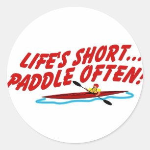 Leben Paddle oft kurz Runder Aufkleber