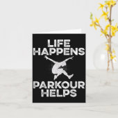 Leben passiert Parkour Helps - Traceur Freerunner Karte (Gelbe Blume)