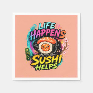 Leben passiert Sushi hilft Serviette