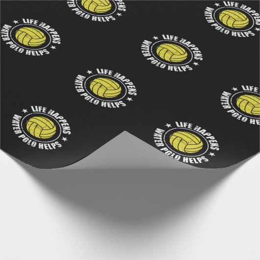 Leben passiert Wasser Polo hilft Wasserball Geschenkpapier (Ecke)