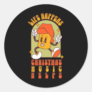 Leben passiert Weihnachtsmusik hilft Runder Aufkleber
